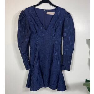 Keepsake the Label Endless Love Jacquard Puff Sleeve Flare Hem Mini Dress Small